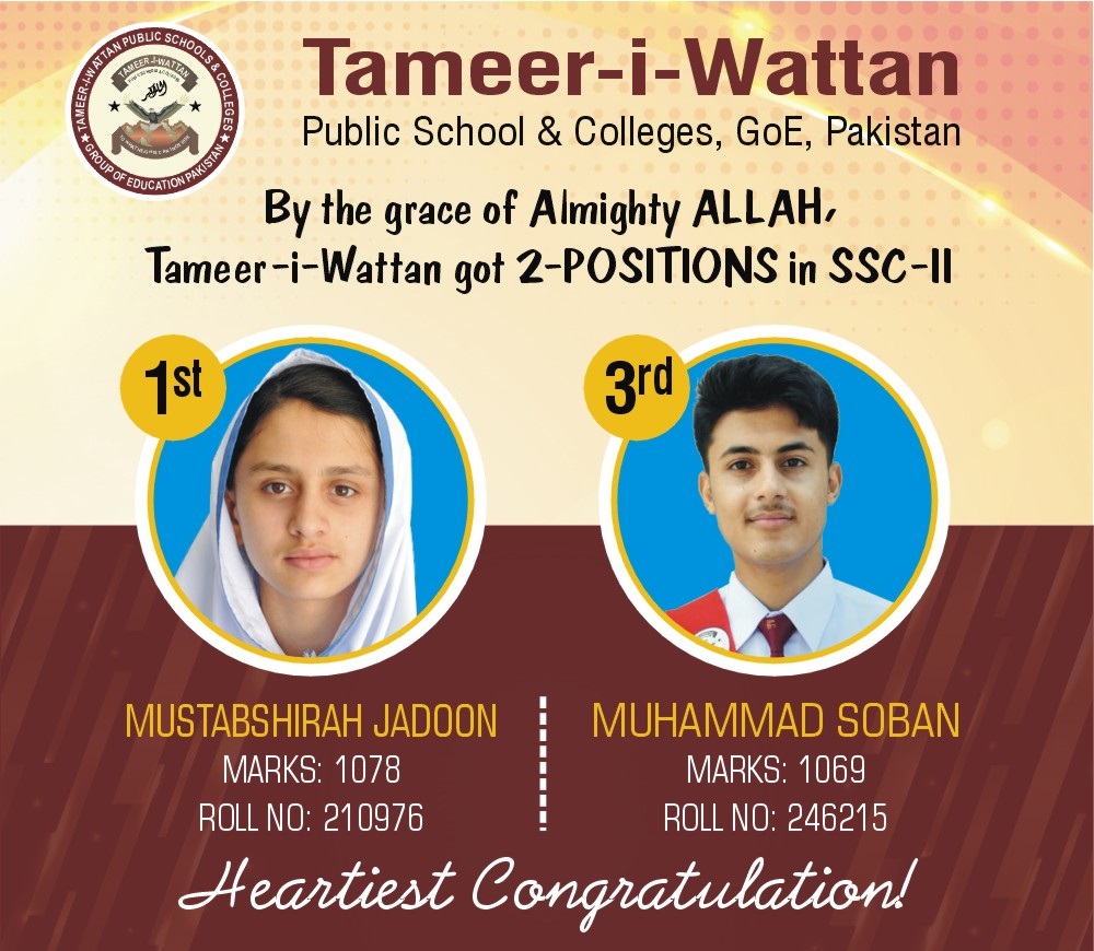 1st POSITION & 3rd Positions in Board Result